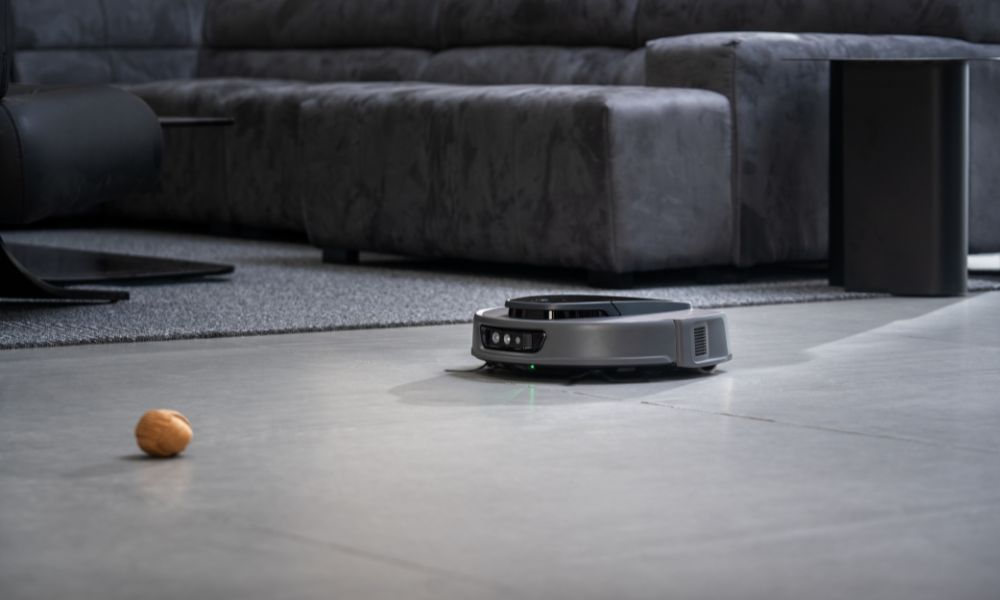 sweeping robot is scanning for obstacles