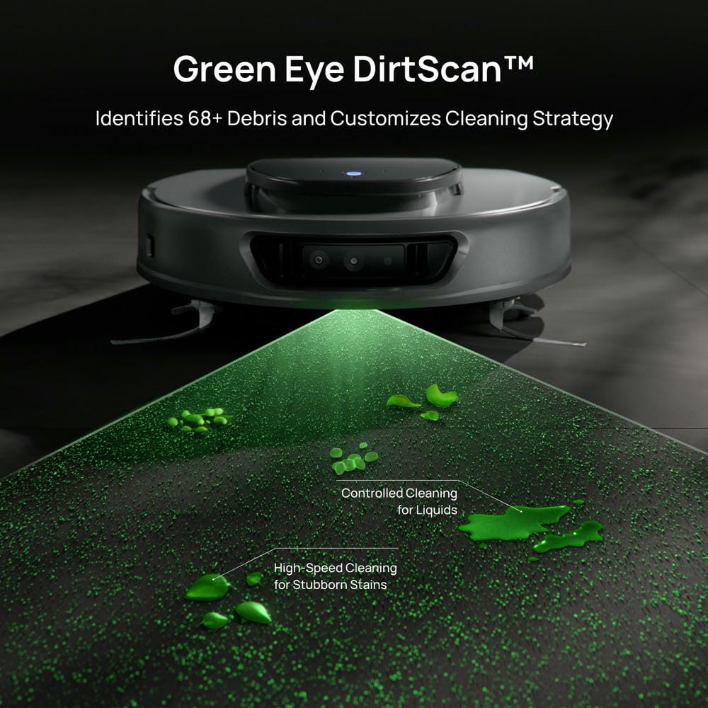 3i S10 Self Empty Robot Vacuum Green Eye DirtScanrm